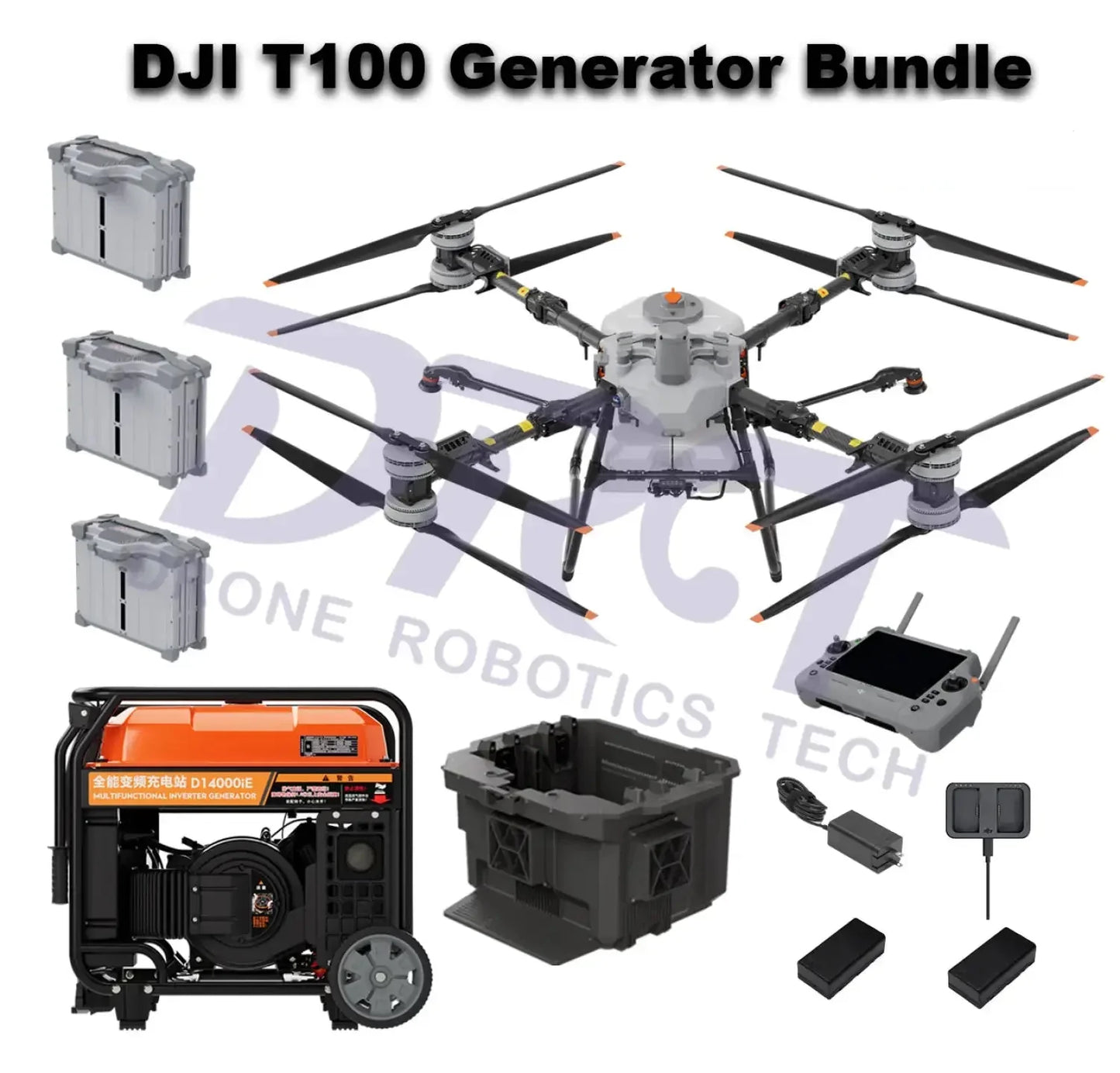 DJI Agras T100 Drone with D14000iE Generator Bundle