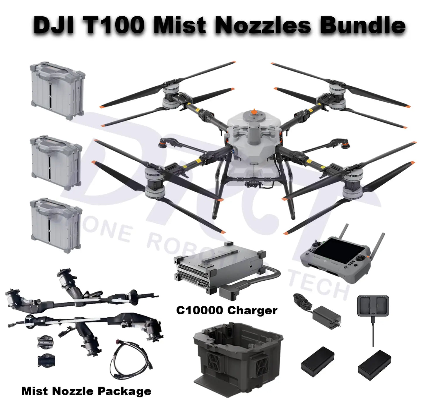 DJI Agras T100 Mist Nozzle Bundle with C10000 Charger