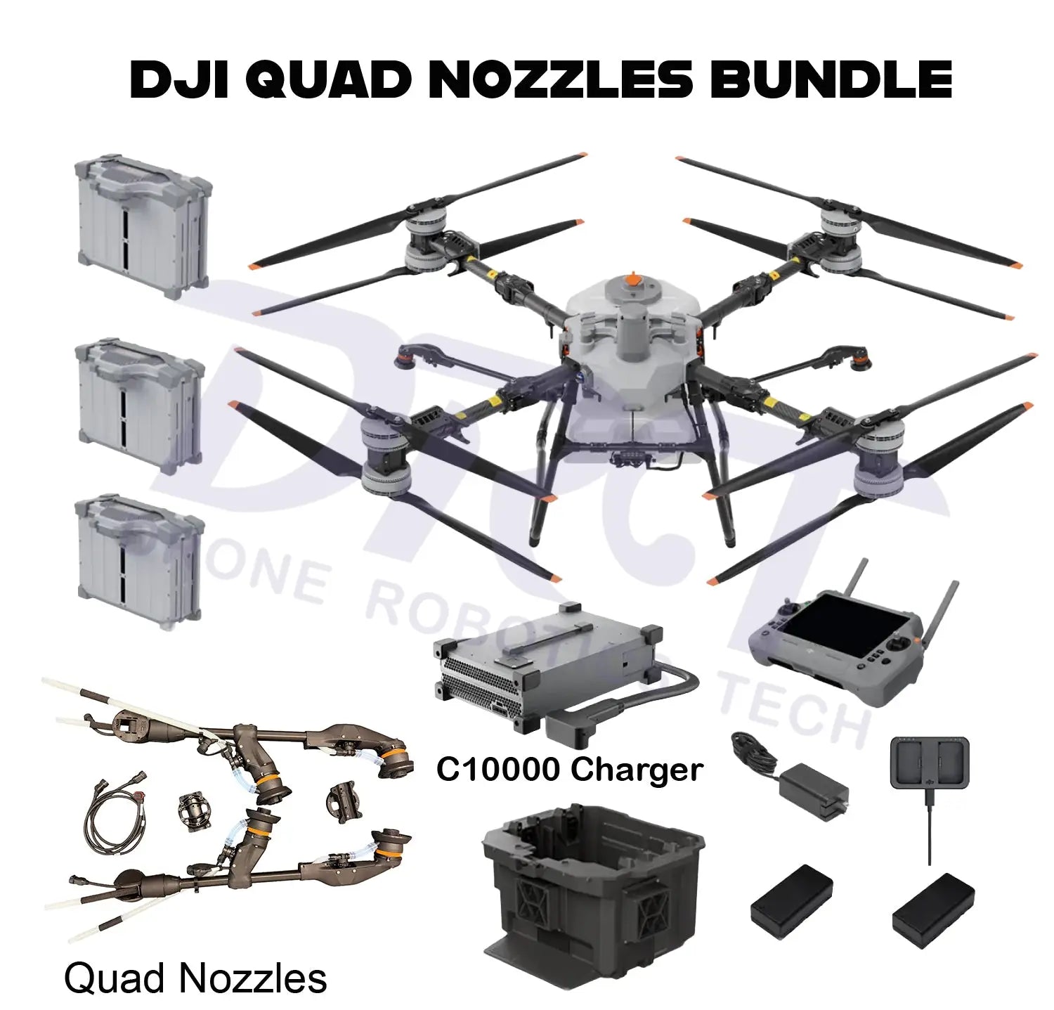 DJI Agras T100 QUAD Nozzle Bundle with C10000 Charger